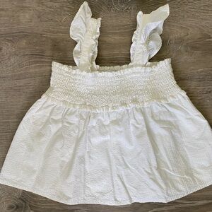 Janie and Jack White Smocked Top
